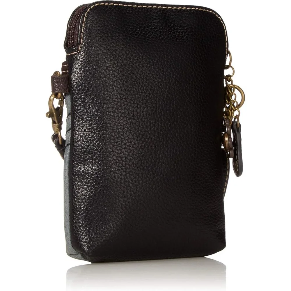 Indigo Group Piano Crossbody Cellphone Bag with Metal Clef Fob, 7x5x1 inches